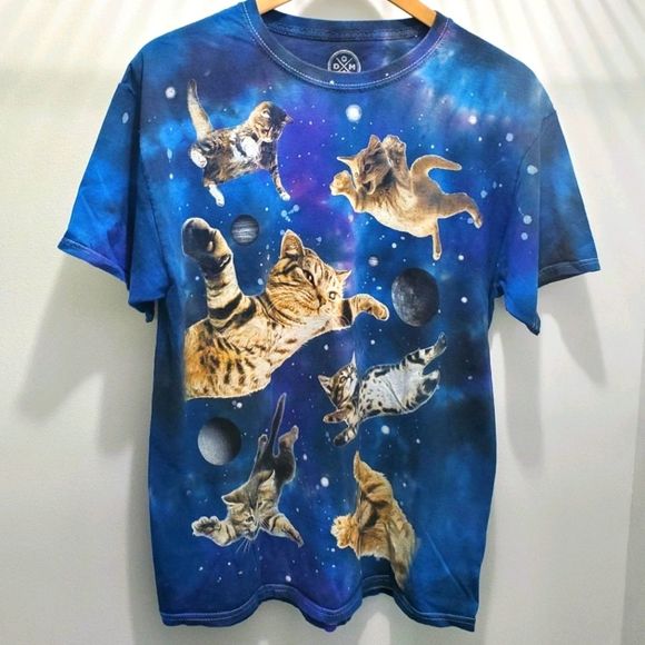 Cats in Space vintage tie dye!! - Picture 1 of 5